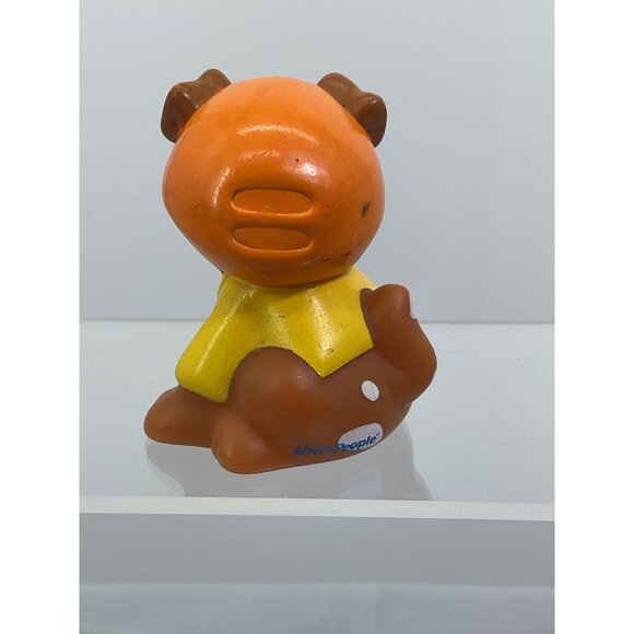 Fisher Price Little People Dog Figurine With Helmet & Yellow Outfit - Picture 3 of 5